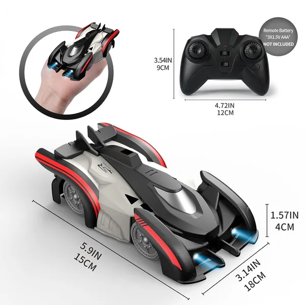Air Wall Climbing Remote Control Car Fastlane Wall Climbing Zero Gravity Remote Control Car (Black)