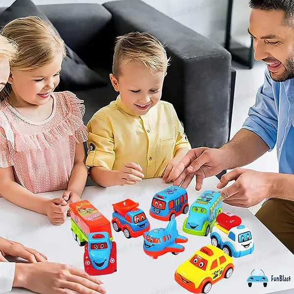 Fun Auto Unbreakable Pull Back Transportation Vehicle  (Multicolor, Pack of: 5)