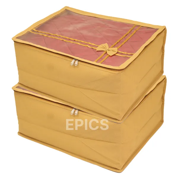 (Pack of 5) (8 inch) Non-woven Saree Cover, Top Transparent Large saree cover