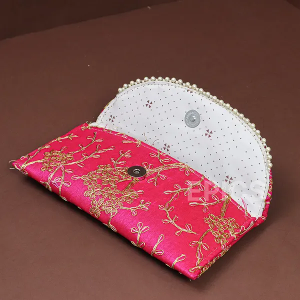 (Pack Of 5) Embroidery Flower Design Wedding return gift Clutch for women