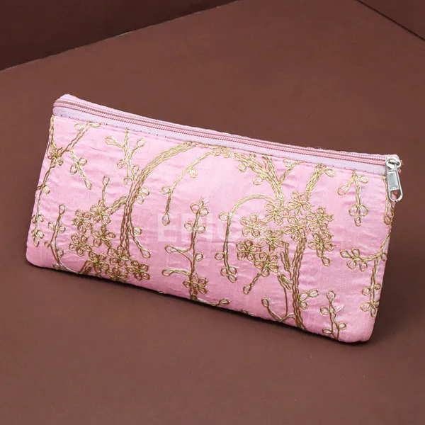 (Pack of 5) Embroidery Zip Pouches, Wedding Return Gift For Women