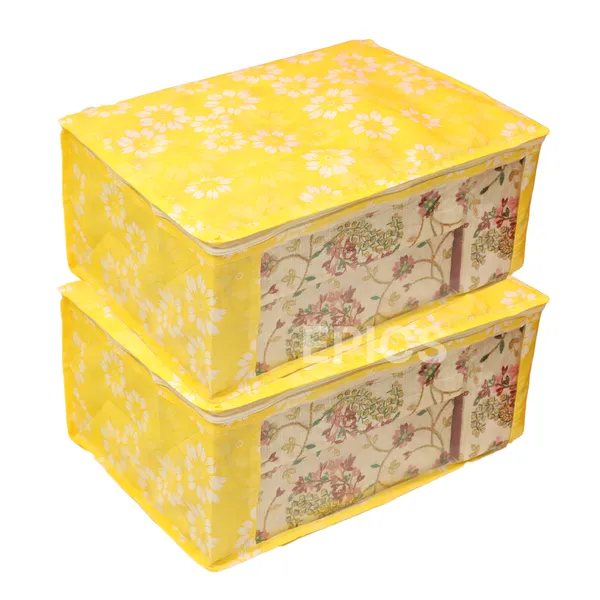 (Pack of 10) Non-Woven Large Saree Cover, Bow Design With Front Transparent