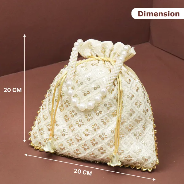 (Pack of 3) Epics Present, return gift potli for women, bridal potli bag for ladies for guest, potli Batwa purse pouch for gifting Traditional Embellished