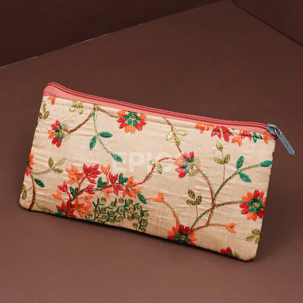 (Pack of 10) Flower Designed Zip Pouches, Wedding Return Gift For Women