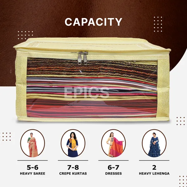 (Pack of 5) (8 inch) Dulhan Doli printed Large Saree Cover With Front Transparent.