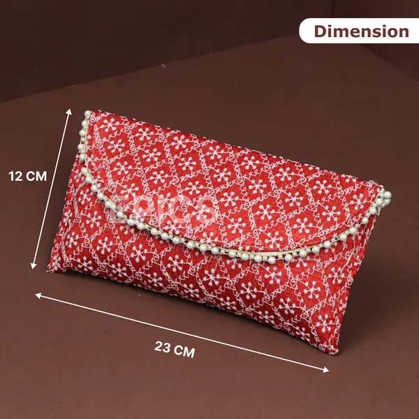 (Pack Of 5) Embroidery Flower Design Wedding return gift Clutch for women wholesale