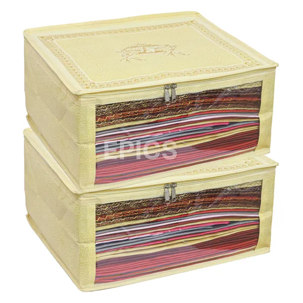 (Pack of 5) (8 inch) Dulhan Doli printed Large Saree Cover With Front Transparent.