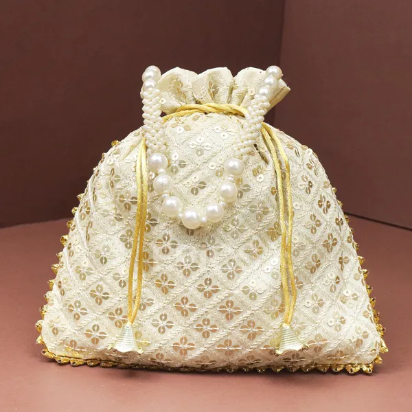 (Pack of 3) Epics Present, return gift potli for women, bridal potli bag for ladies for guest, potli Batwa purse pouch for gifting Traditional Embellished