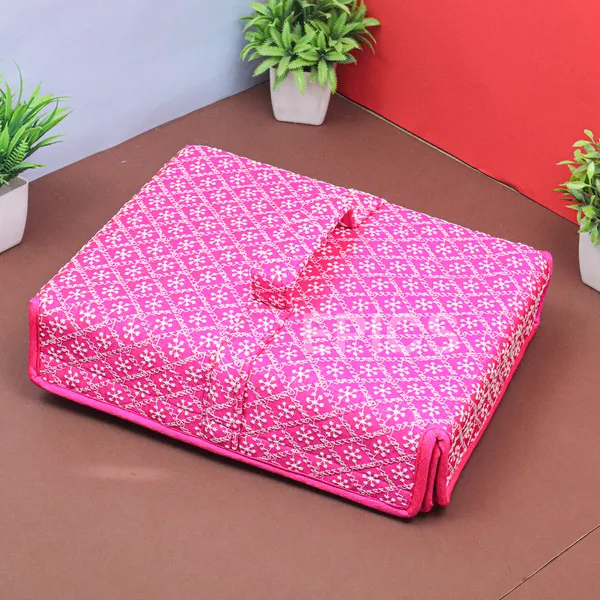 Epics Small Flower Design Jewellery Organiser bag | Travel Makeup Cosmetic Jewelry Storage organizer box for Bridal women Earrings Bracelet Necklace.