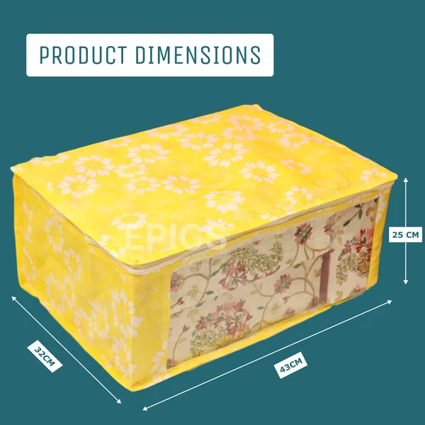 (Pack of 10) Non-Woven Large Saree Cover, Bow Design With Front Transparent