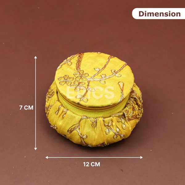 (Pack of 3)Embroidery matki shape,  Bangle Box Jewellery Organiser Box Earring Storage Box,