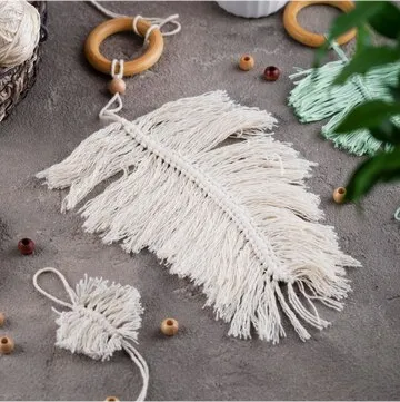 White large feather wall hanging