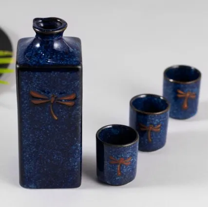 Blue Cuboidal Tea Set