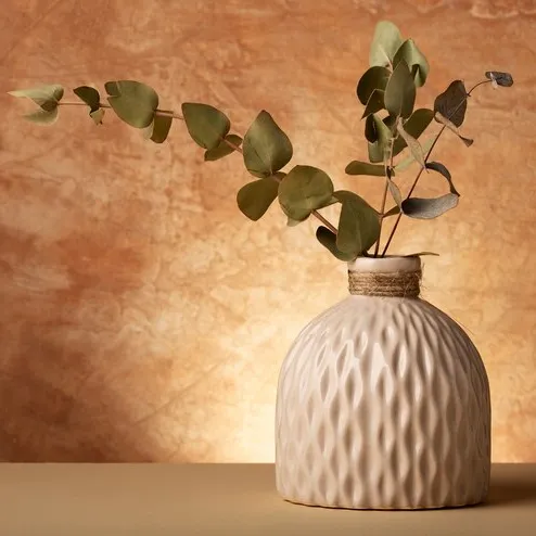 Beige flower Vase