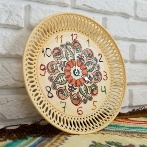 Hand painted Wall plate clock