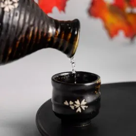 Black Floral chinese tea pot set
