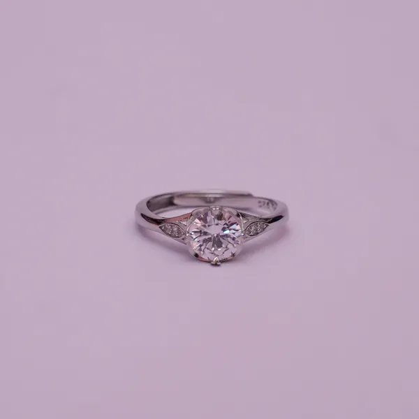 925 Sterling Silver Adjustable Jolie Diamond Ring
