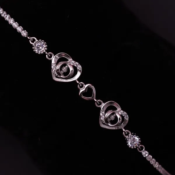 Sparkling Heart & tennis Chain Bracelet