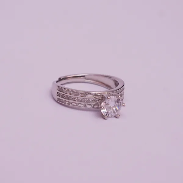 925 Sterling Silver Adjustable Elegant Oval Ring