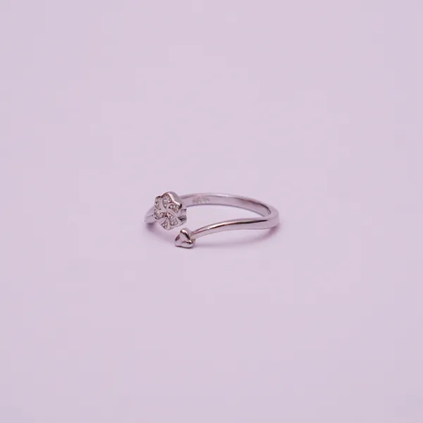 925 Sterling Silver Adjustable Floral Ring