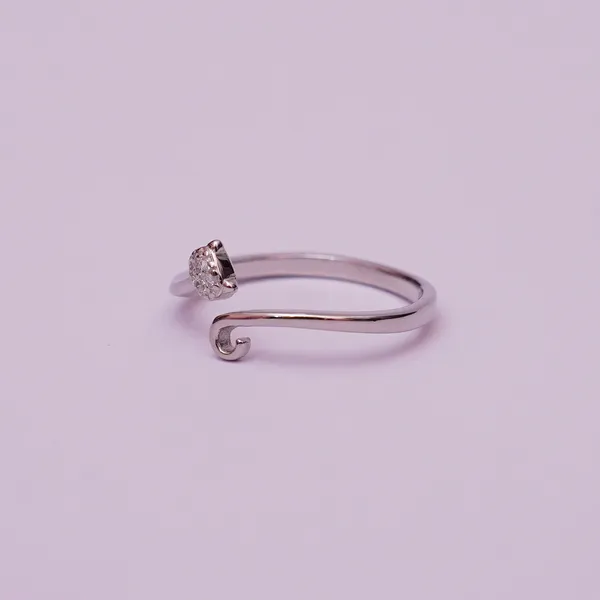 925 Sterling Silver Adjustable Kitten Ring
