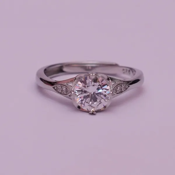 925 Sterling Silver Adjustable Jolie Diamond Ring