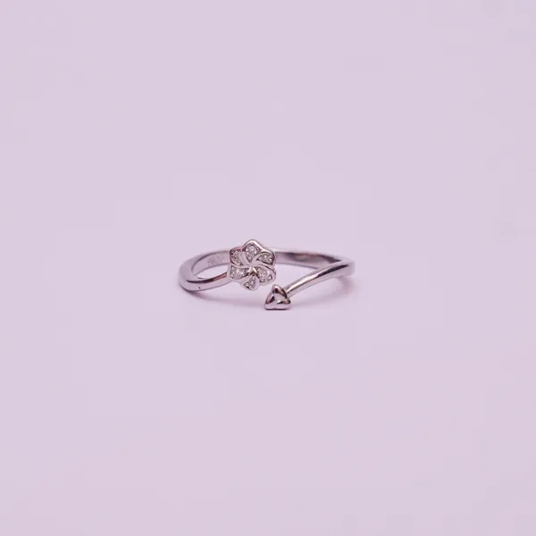 925 Sterling Silver Adjustable Floral Ring