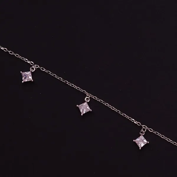 Sparkling Square Silver Bracelet