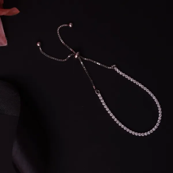 Adjustable Sterling Silver Tennis Bracelet