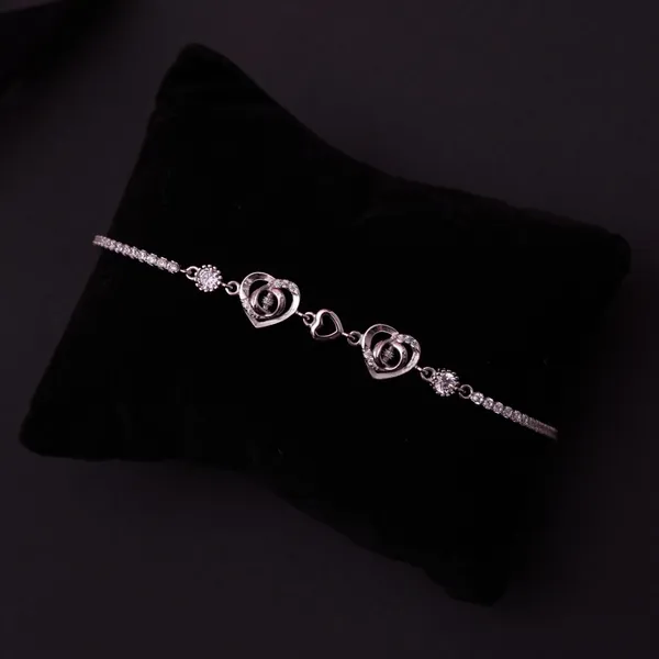 Sparkling Heart & tennis Chain Bracelet